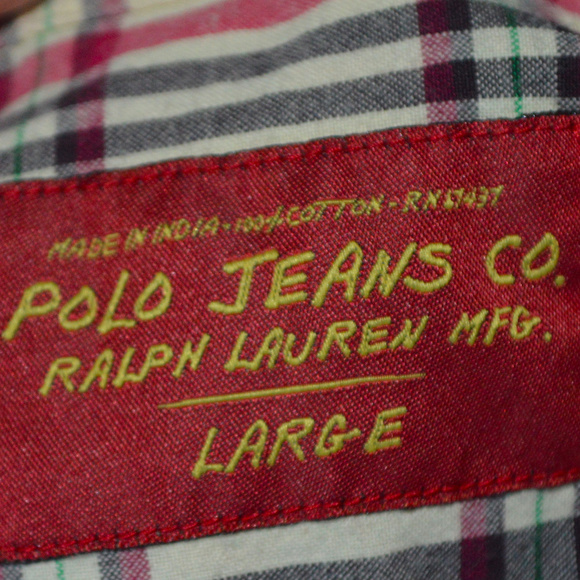 RALPH LAUREN PLAID BUTTON FRONT SHIRT S/S POLO JNS - Picture 2 of 7